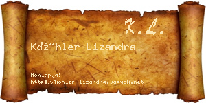 Köhler Lizandra névjegykártya